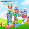 PicassoTiles 650PCS Marble Run Magnetic Tiles and Brick Combo Magnet