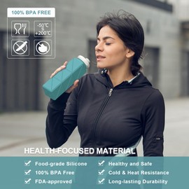 BEAUTAIL Collapsible Water Bottles, Silicone Foldable Portable Water Bottle 610ml, Lightweight Reusable Leakproof for Travel Camping Hiking Cycling Yoga Sports Outdoor, 3 Pack (Blue+Pink+Starlight)