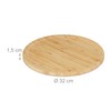 Relaxdays Pizza Plate, Natural Bamboo, Diameter 32 cm, Serving Board