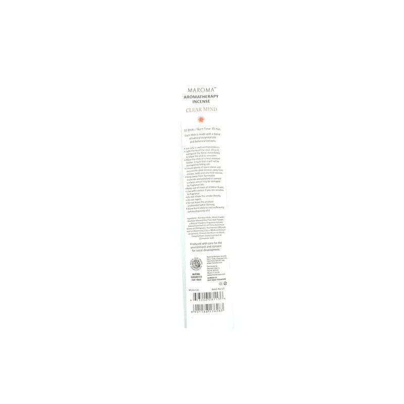 Maroma Clear Mind Incense, 1 Ea
