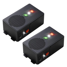 Ultrasonic Rodent Repellent for Car Engine - Battery Powered Under Hood Animal Repeller with Flashing Strobe Light, Keeps Rats and Mice Away from Vehicle, Automobile, Truck, Garage, Attic, Pack of 2