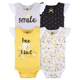 4-Pack Baby Girls Bee Garden Sleeveless Onesies® Bodysuits 3-6M