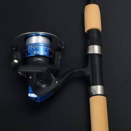 VILTAGE Fishing Rod Set (Compact Rod Spinning Reel) Rod Total Length 39.4 inches (100 cm) with Line (Blue) with Rod Case