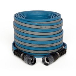 FITT HiFlo Water Hose 25ft, Multipurpose Flat Garden Hose, Easy to Use and Long-lasting Performance, Grey