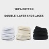 UamGlsob 5/16" Flat Cotton Shoe Laces for Sneakers, Wide Replacement