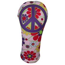 Pink Peace Sign Hybrid Club Headcover Handmade by BeeJos