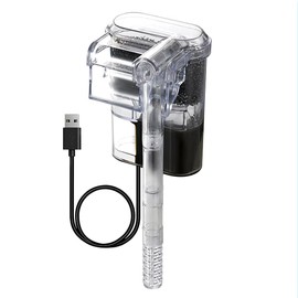 DONGKER Slim Aquarium Filter, Small DC 5V 2.5W 250L/H USB Aquarium Outdoor Filter, Adjustable Flow, Ultra Quiet Acrylic Waterfall Hang on Filter for 2-8 Gallon Nano Basin