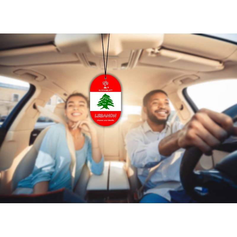 Generisch GLCKSBLATT premium Autoduft Autoparfm Flagge LIBANON