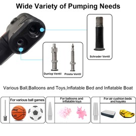 Ruayia Bicycle Pump All Valves for AV/DV/SV, Air Pump Bicycle Pump Air Floor Pump Suitable for MTB Trekking Bikes City Bikes and Children's Bikes Balls Swimming Ring and Air Mattress