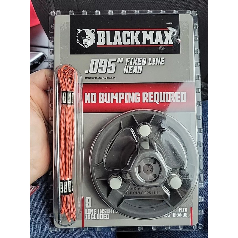 Black Max .095-inch Fixed Line Trimmer Head with Replacement Line