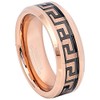 2-tone Tungsten Carbide Ring, 8mm Polished Finish Rose Gold Plated