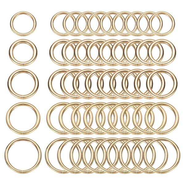 uxcell 50 Pcs O Ring Buckle 0.5"/0.6"/0.7"/1"/1.3" ID 2mm/3.8mm Thickness