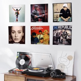 COOLKITALENT 12PCS Estante para Discos de Vinilo, Soporte de Pared de Acrílico Transparente de 4 Pulgadas para Discos de Vinilo, Estantes Flotantes (Transparente)