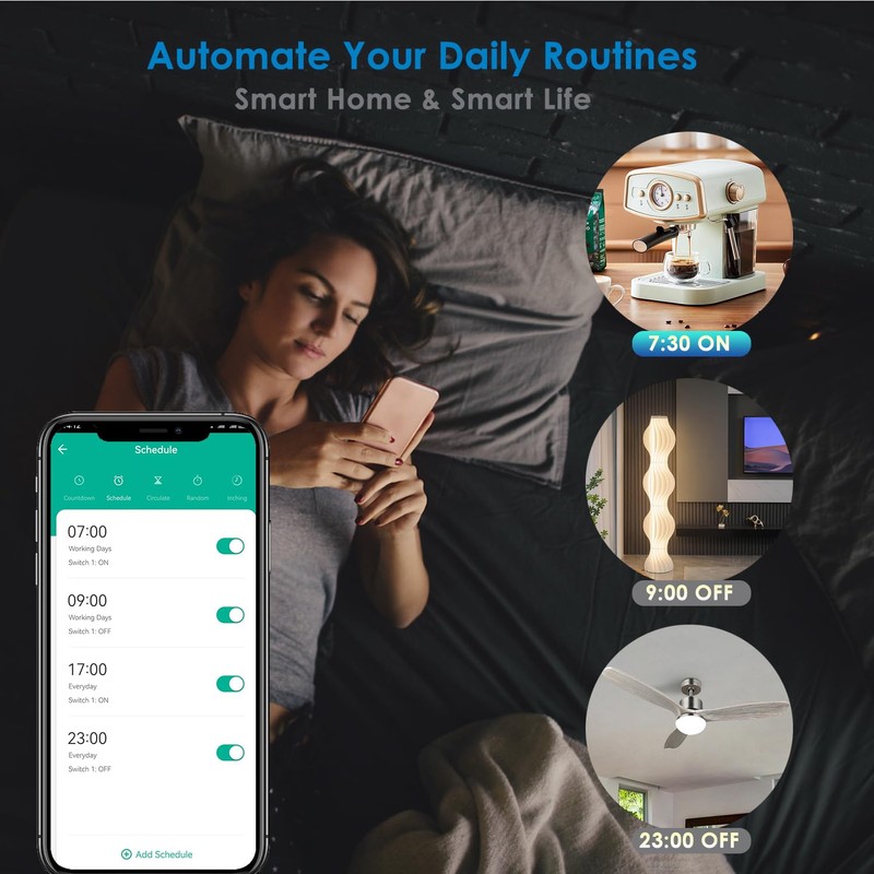 Smart Plug 10A FreshLink Smart Indoor Socket Wi-Fi Bluetooth with