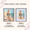 LYYYXGYP 8x10 Picture Frame with Mat Wood Grain Gray Photo