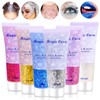Body Glitter Gel Pack of 6 Face Glitter Festival Glitter Face Body Glitter Chunky Glitter Sequin for Face Hair Lips Nails Festival Party Makeup Theatre Make-Up Carnival Make-Up