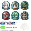 6 Pack 5D DIY Diamond Painting Xmas Snow Globe Greeting