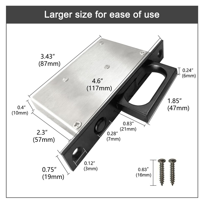 TSOEORET Pocket Door Edge Pull and Recessed Finger Flush Pull（6