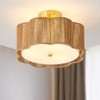 Giutna Rattan Ceiling Light Fixtures Flush Mount,3-Light Boho Light Fixtures