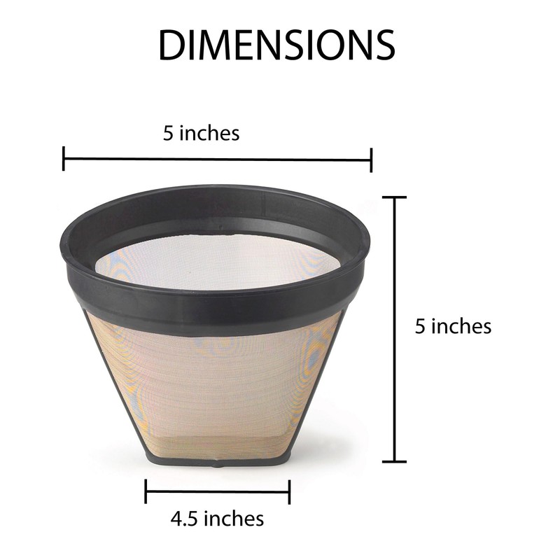 Fino Pour-Over Reusable Coffee Brewing Cone with Gold-Toned Mesh Permanent