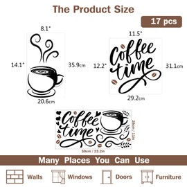 OLYCRAFT Kaffeetasse PVC Wandaufkleber Kunst Wandtattoo "Coffee Time" Wort Home Wall Decor Wandbilder Für Schlafzimmer Wohnzimmer Klassenzimmer Büro Wanddeko – 280x590mm