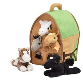 Unipak Plush Farm House Carrying Case with 5 Horses