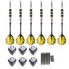 Darts Kit 12 Dart Tail Flights Shafts Black Nickel Copper