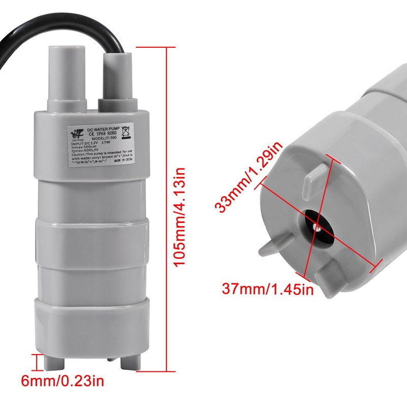 DIANN DC 12V Submersible Water Pump 840L/H High Flow Pumps