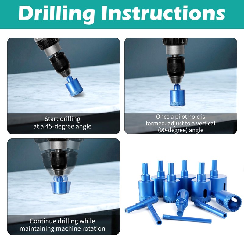 NouraVita 12 PCS Diamond Hole Saw Kit, Drill Bits kit