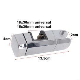 Shower Head Holder, Universal 15mm-30mm for 360 Degree Rotation Sprayer Bracket Adjustable Chrome Shower Rail Head Holder Detachable Slider Bar for Shower System(Silver)
