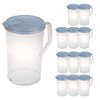 Sterilite 12 Pack 1 Gal Round Pitcher, Drink Dispenser Jug,