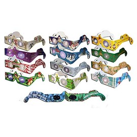 HolidayEyes(R) Christmas 3D Glasses Christmas Glasses 13 Pair Variety Pack - See Santa, Snowman, Reindeer, Candy Canes, Elves, etc, and 1 Christmas/New Years Fireworks Glasses - All Folded