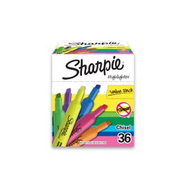 SHARPIE Tank Highlighters, Chisel Tip, Assorted Color Highlighters, Value Pack, 36 Count