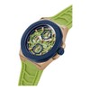 GUESS Men's 44mm Watch - Lime Green Strap Blue Dial