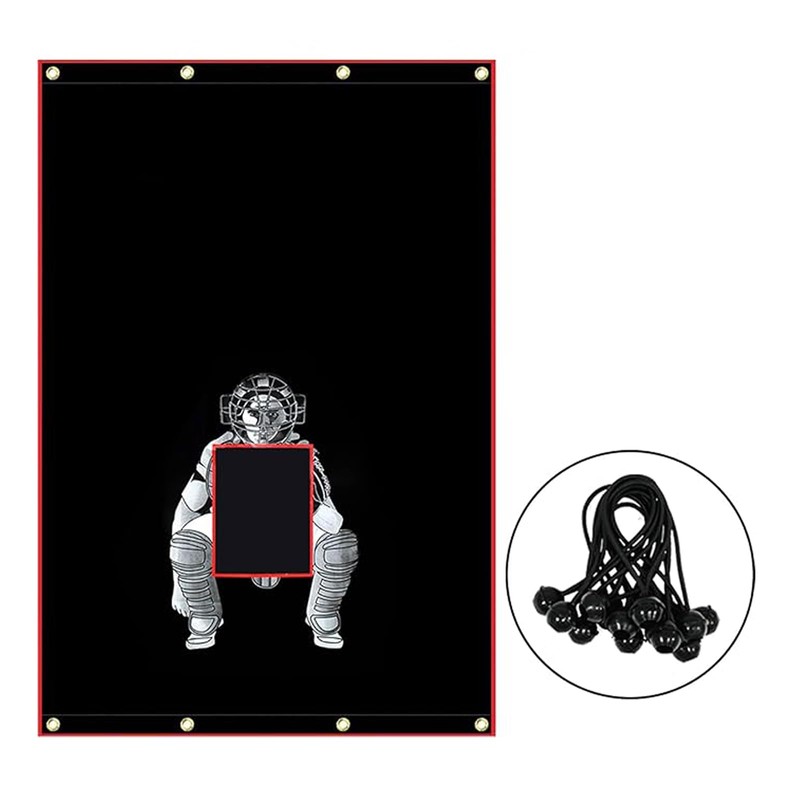 Sharellon Baseball Batting Cage Backstop with Bungee Cords,4x6FT Vinyl Baseball