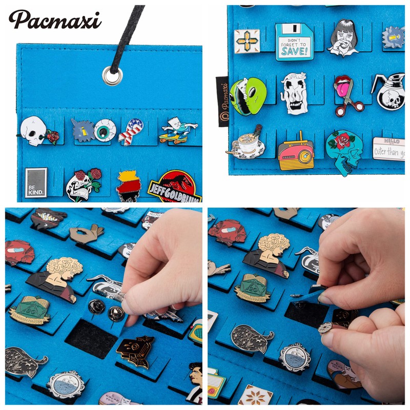 PACMAXI Hanging Brooch Pin Organizer, Display Pins Storage Case, Brooch