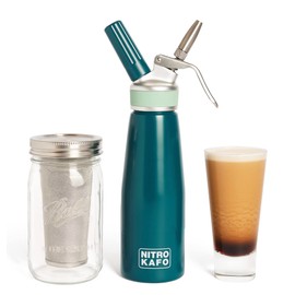 NITRO KAFO 1L Nitro Coffee Maker, Aluminum Nitro Cold Brew Coffee Maker with Special Nitro Diffuser Nozzle & Cold Brew Maker for Making Nitro Cold Brew, 1 Quart/1L
