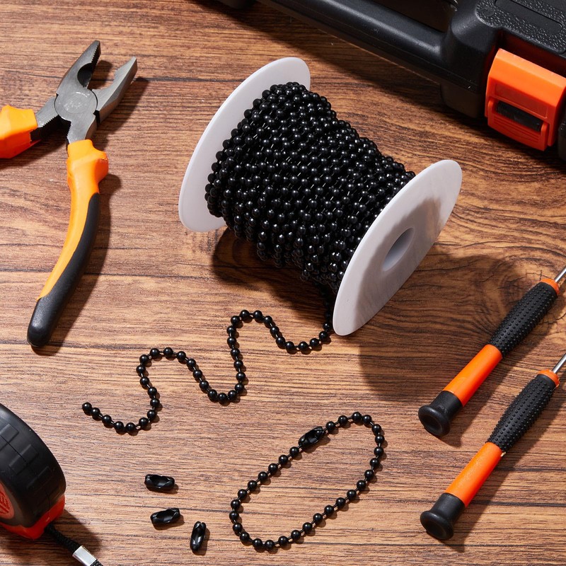 Yaocom 50ft 4.5mm Ball Beaded Chain with 50 Connectors for