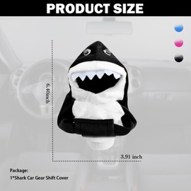 Figpade Shark Car Gear Shift Cover,Lovely Gears Shift Knob Cover for Protecting Shifts Knob from Dust and Friction,Universal Car Interior Accessories Gear Shifts Hoodie for Most Cars (Black)