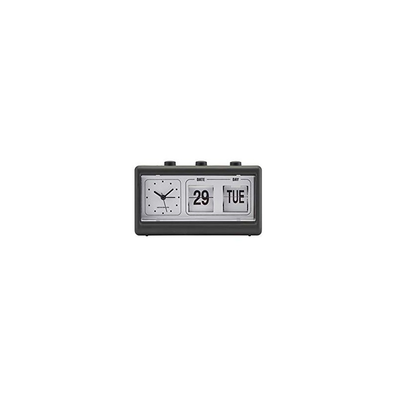 Monograph Clock, rubber, plastic, PVC and aluminium, black, 19 x