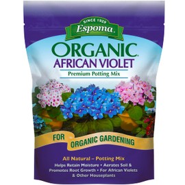 Espoma Organic Natural and Organic Premium Potting Soil Mix for African Violets and all Indoor Flowering Houseplants. For Organic Gardening. 4 Quart Bag – Pack of 2