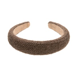 axy Knitted Fabric Headband with Fine Metallic Threads - Padded - Beautiful Women's Headband Hair Accessories Headband HRK11 (Brown)