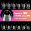 Short Almond Soft Gel Nail Tips, Melous 240PCS Pre Buff