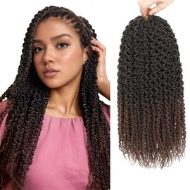 Curly Senegalese Twist Crochet Hair Pre-looped 7 Packs Small Twist Crochet Hair for Women 140 Strands Senegalese Twists Hair with Straight Ends Synthetic Crochet Braids(1B/30,14 Inch)