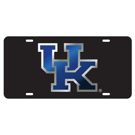 Kentucky Wildcats Black w/Blue UK Mirrored License Plate Tag