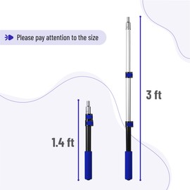 Bates- Extension Pole, 1.4 to 3 Ft Pole, Dark Blue, ‎Telescoping Pole