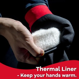 KAYGO Waterproof Thermal Work Gloves for Men and Women, Full Hand Latex Coated, Acrylic Insulated Liner for Freezer Cold Weather, Fine Crinkle Grip,KG140W,Red,S