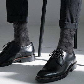 YUEDGE Men's Basic Black Grey Cotton Casual Everyday Lightweight Breathable Mens Socks For Men 6-10, Argyle Formal Office School Wedding Business Dress Socks, Multipack, 5 Pairs