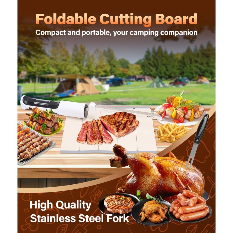 HK Cordless Electric Knife for Carving Meats, Poultry, Bread, Crafting