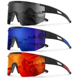 KALIYADI Polarized Sport Sunglasses-Men-Women Running-Sunglasses: Cycling Sun Glasses UV400 Driving Fishing 3packs
